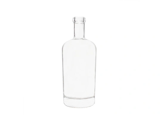 Round 700ml Glass Bottle Extra Flint Plate Finish