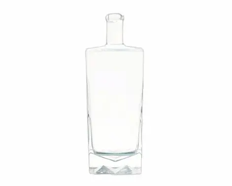 750ml Square Extra White Flint Whiskey Bottle