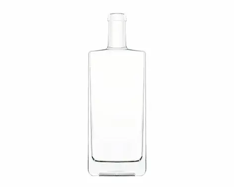 750ml Rectangular Shape Hot Sale Extra White Flint Rum Bottle